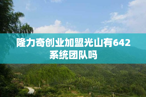 隆力奇创业加盟光山有642系统团队吗