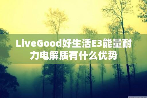 LiveGood好生活E3能量耐力电解质有什么优势