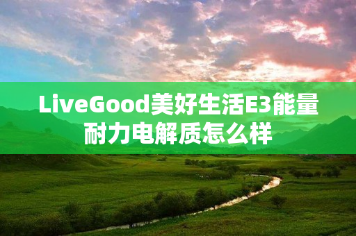 LiveGood美好生活E3能量耐力电解质怎么样